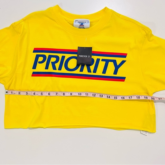 NWT Forever 21 Yellow USPS Priority Mail Short Sleeve Crop Top - Picture 5 of 10